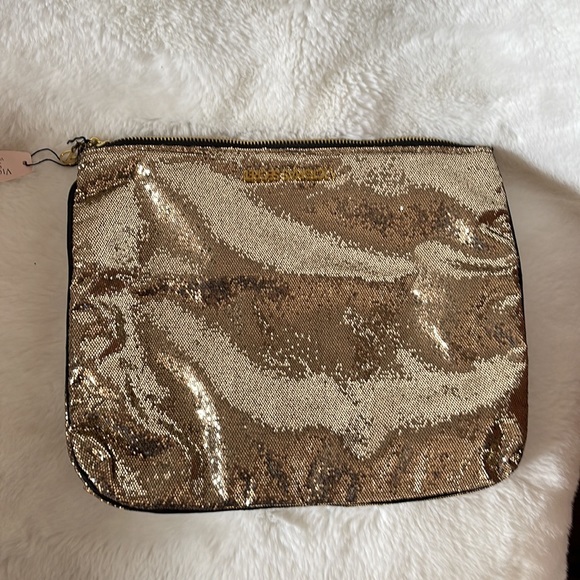 NWT Victoria’s Secret golden glitter foldable clutch - Picture 7 of 7